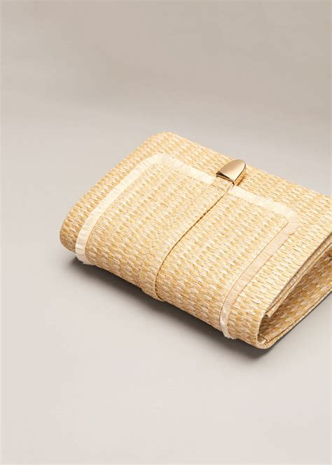 raffia clutch bag